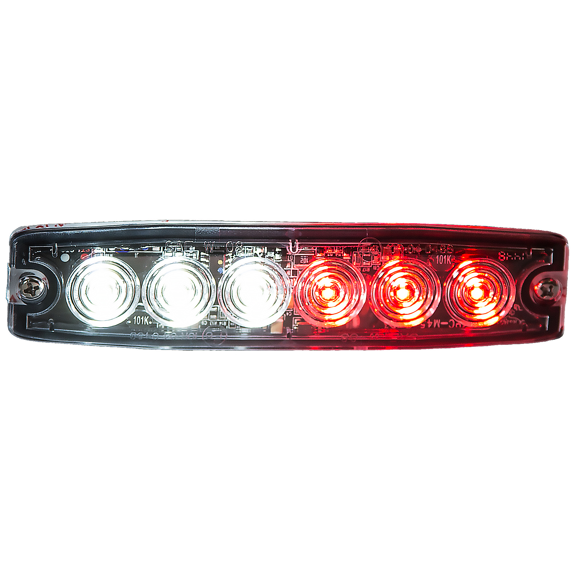 Buyers Products, 5in. LED Emergency Warning Flash Truck Strobe Light Clear/Red, Light Type LED, Lens Color Multi, Included (qty.) 1 Model# 8892207